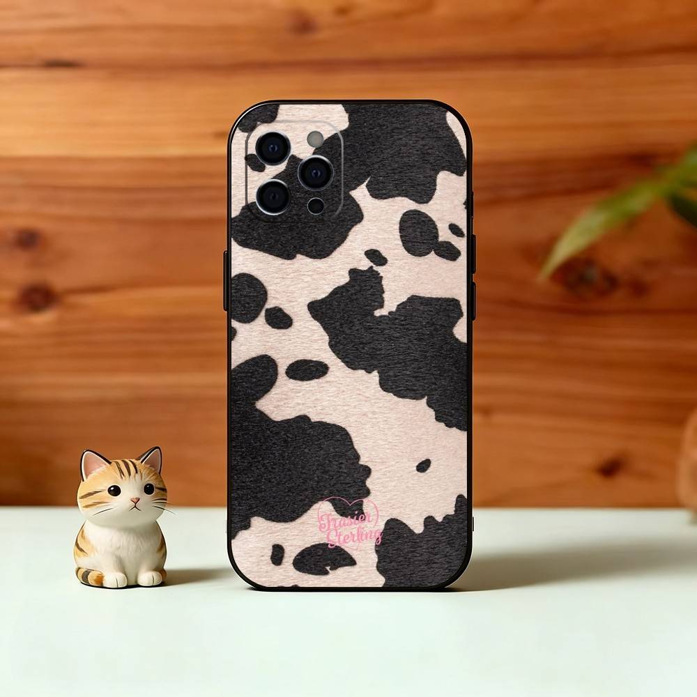 Cow print Phone Case Silicone Soft For IPhone 17 16 15 14 13 12 11 X XR Plus Pro Max Plus