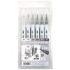 ZIG Clean Color Real Brush Set - Cool Gray, 6 Colors, Flexible Artist Brush Pens by Kuretake