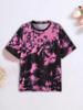 Детская одежда Футболка для девочек с коротким рукавом 3D Tie-Dye Print Детская летняя одежда Повседневная детская одежда с круглым вырезом и рисунком из мультфильмов Топы