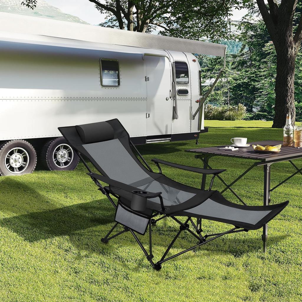 HEEOREV Reclining Chair Camping Chair Size Chair Fishing Chair Beach Chair Foldable Freely Adjustable Multifunctional Fishing Mountaineering Portable