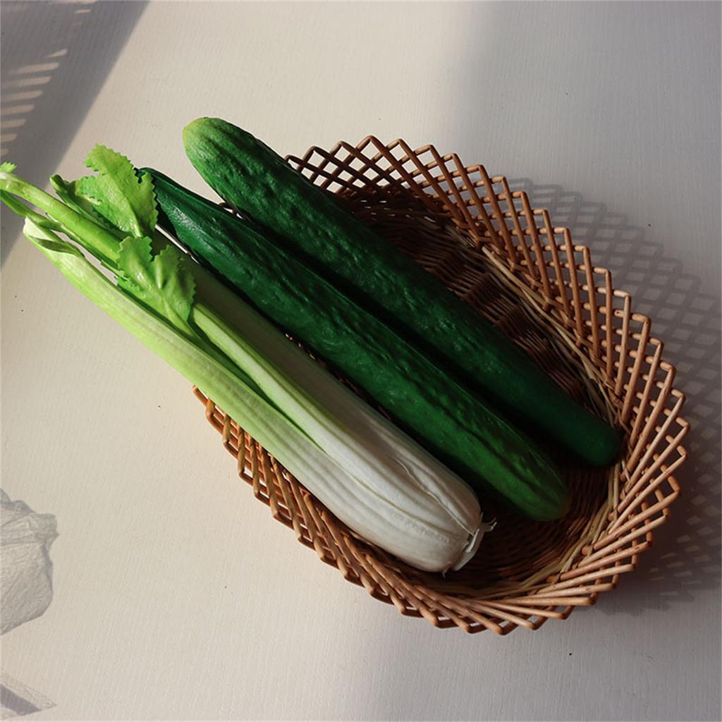 Realistic Simulation Vegetables Ornament Soft and Safe Rtificial Fake Eggplant Cucumber Ornament Replicas for Display