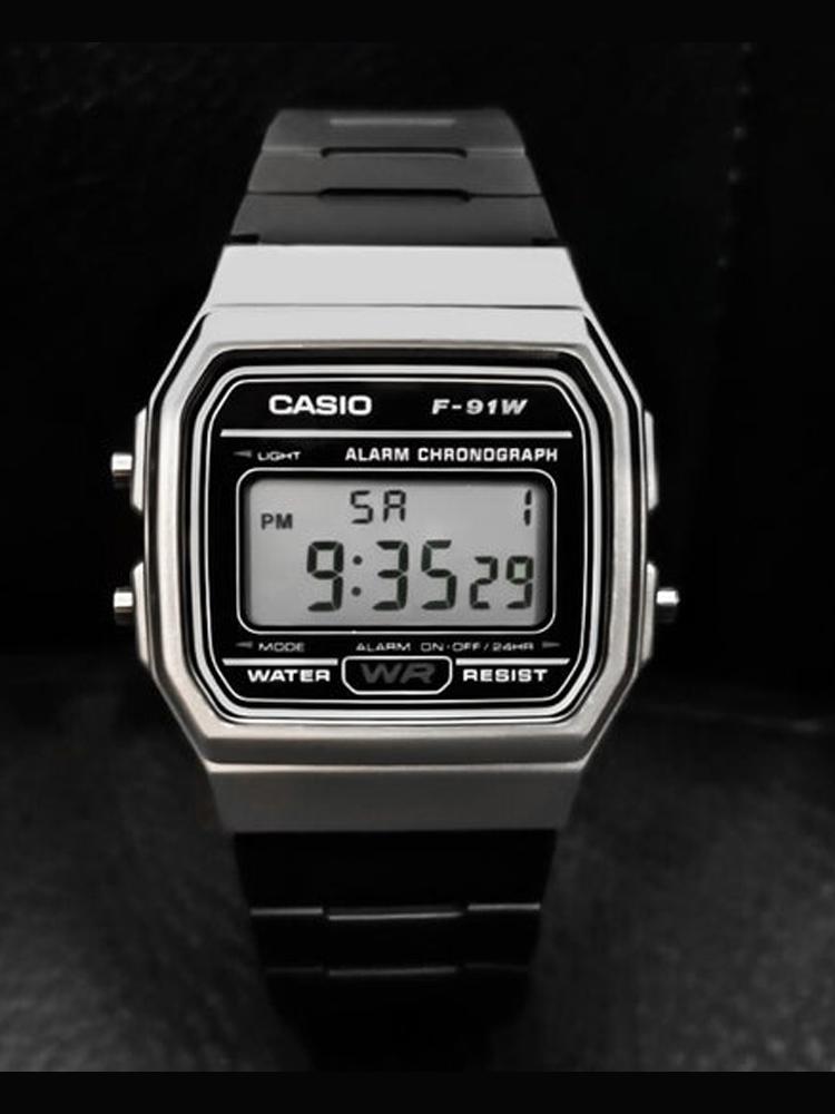 Casio Полимерный корпус Полимерный ремешок Мужские кварцевые часы F-91WM-7A