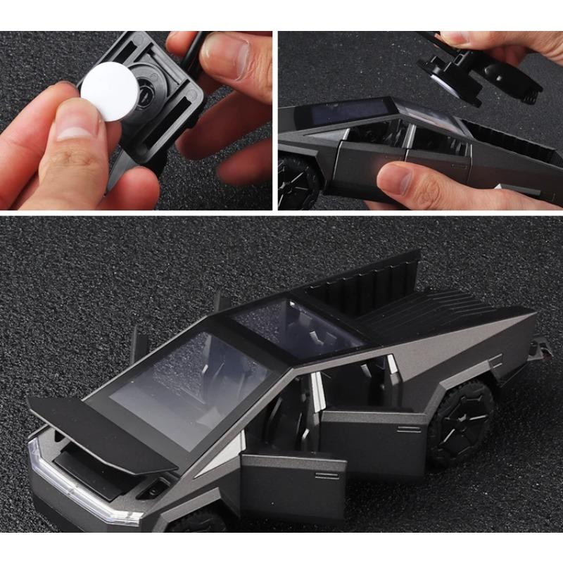 Игрушечные грузовики TESLA в масштабе 1/32 для мальчиков, модель пикапа Cybertruck, литые металлические игрушечные машинки со звуком и светом для детей в возрасте 3 лет
