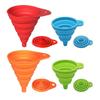 4Pcs Mini Silicone Funnel Retractable Design Collapsible Funnel Foldable Funnel  Beer Dispensing