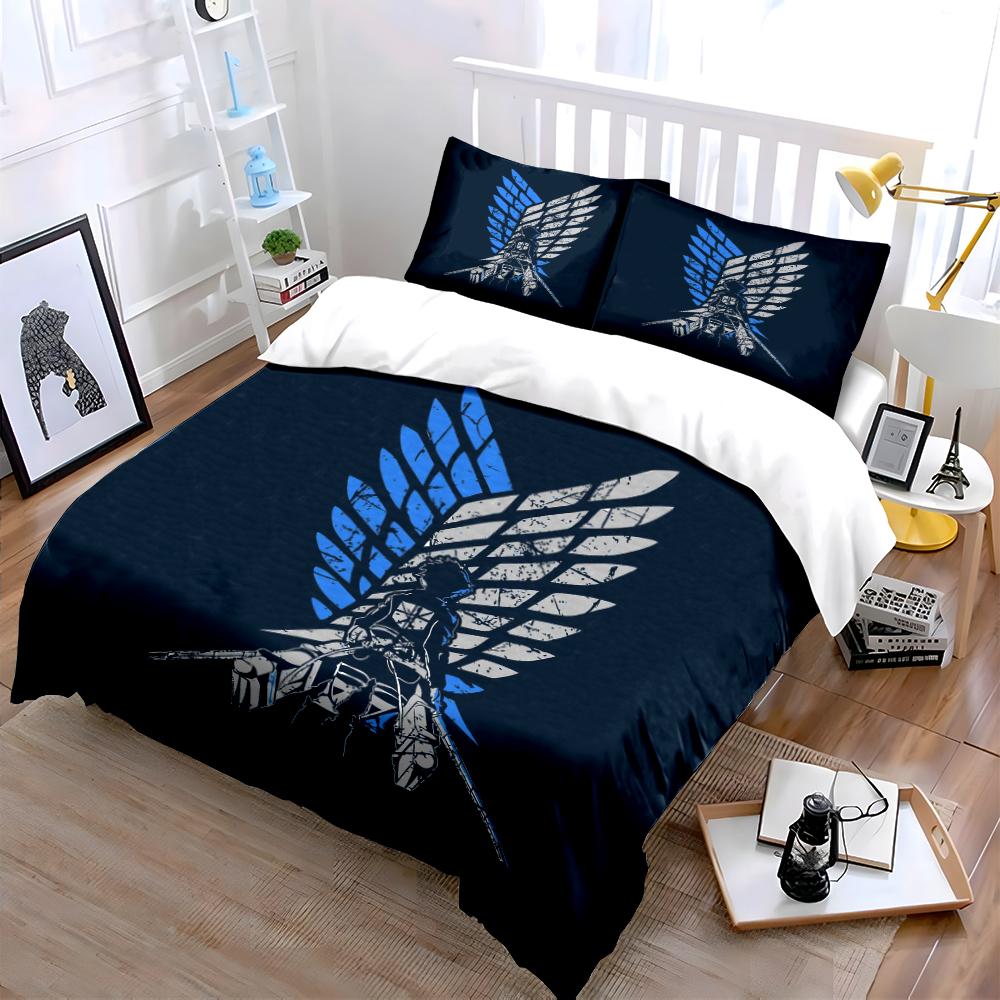 Anime-Inspired Wing Design Bedding Set Bedding set (1 duvet cover, 2 pillowcases, duvet not included)