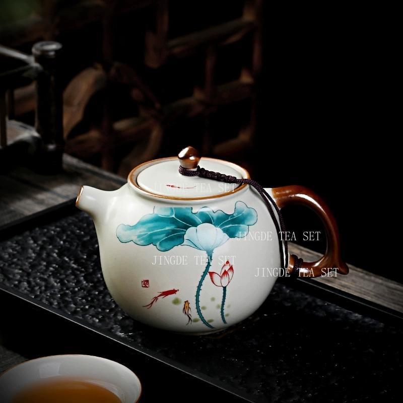 230 мл Дворцовый Роскошный Керамический Чайник Ручная Роспись Цветами и Птицами Чайник Дорожный Портативный Фильтр Чайник Домашний Чайный Сервиз 1 шт. чайник
