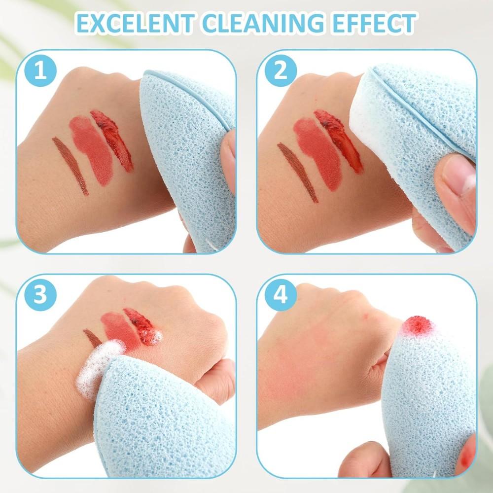1/3/5 Pcs Face Wash Puff, Glove Type, Water Drop Shape, Reusable, Suitable For Daily Cleaning, Makeup Removal, Exfoliation, Pink