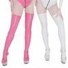 Shimmering Thigh High Stockings Faux Leather Stockings Pantyhose for Women Girls Oil Glossy Over The Knee Socks