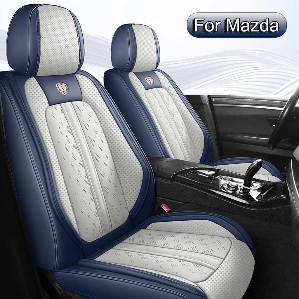 Полный комплект чехлов на сиденья автомобиля из ПУ-кожи, подходит для Mazda 3, 6, CX-5, CX-3, CX-9, CX-30, CX-50, CX-70, Защитный чехол на передние и задние сиденья автомобиля