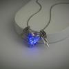 Woman Jewelry Flying Heart Glow Locket with Rose Wings Magic Glow In The Dark Jewelry Necklace