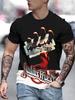 Retro Style 3D Wolf Print Men's T-shirt Summer Men's Outdoor Street Short Sleeved Top Fashionable Casual Comfortable Short Sleeved Clothing