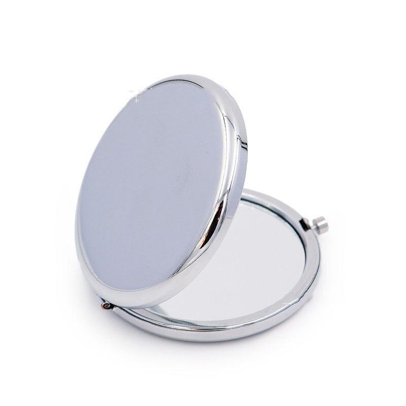 Double-sided Mirror Gold 65mm Flat Folding Portable Metal Makeup Mirror Creative Gifts