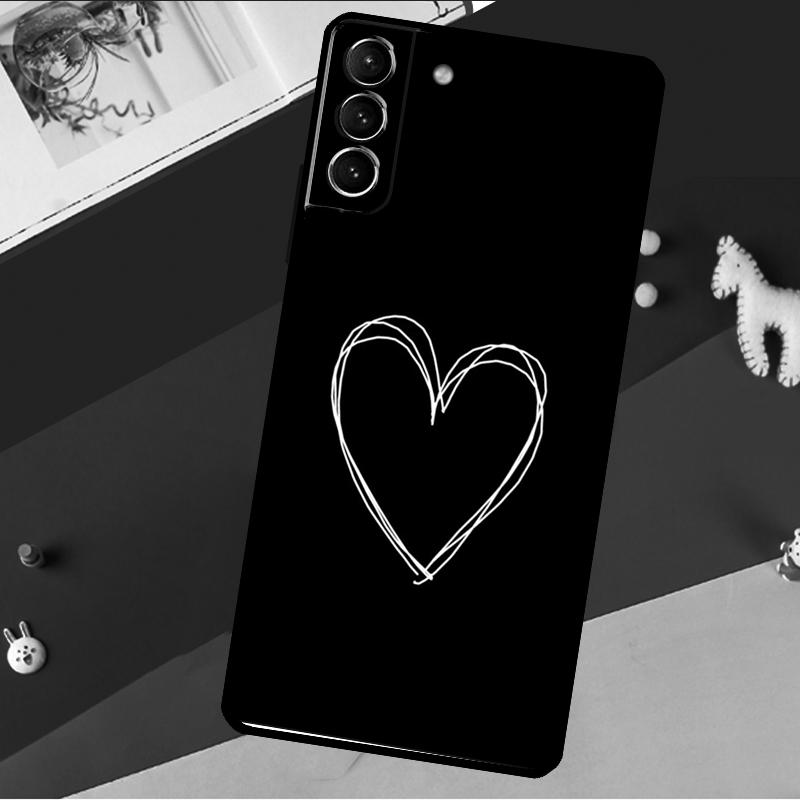 Милый Красивый Маленький Белый Чехол-Сердечко Для Samsung Galaxy S23 Ultra S22 S21 S20 FE S8 S9 S10 Plus Note 10 20 Задняя Крышка Корпус
