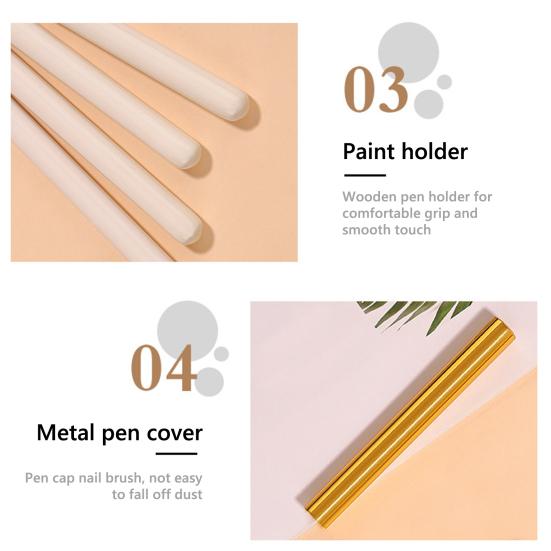 Кисть для дизайна ногтей Кисть для наращивания ногтей Гелевая гелевая кисть Строитель Кисть для ногтей Кисть для художественного лайнера