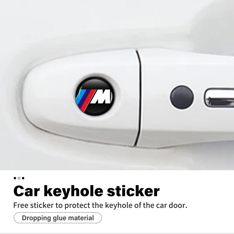 BBIL9 8/12/20pcs Car Door Core Keyhole Protection Sticker Decoration For BMW M F10 F20 F30 F40 F15 F25 F26 F31 F49 E62 E83 E84