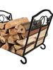 Folding Log Storage Rack, Log Holder Firewood Racks,Black