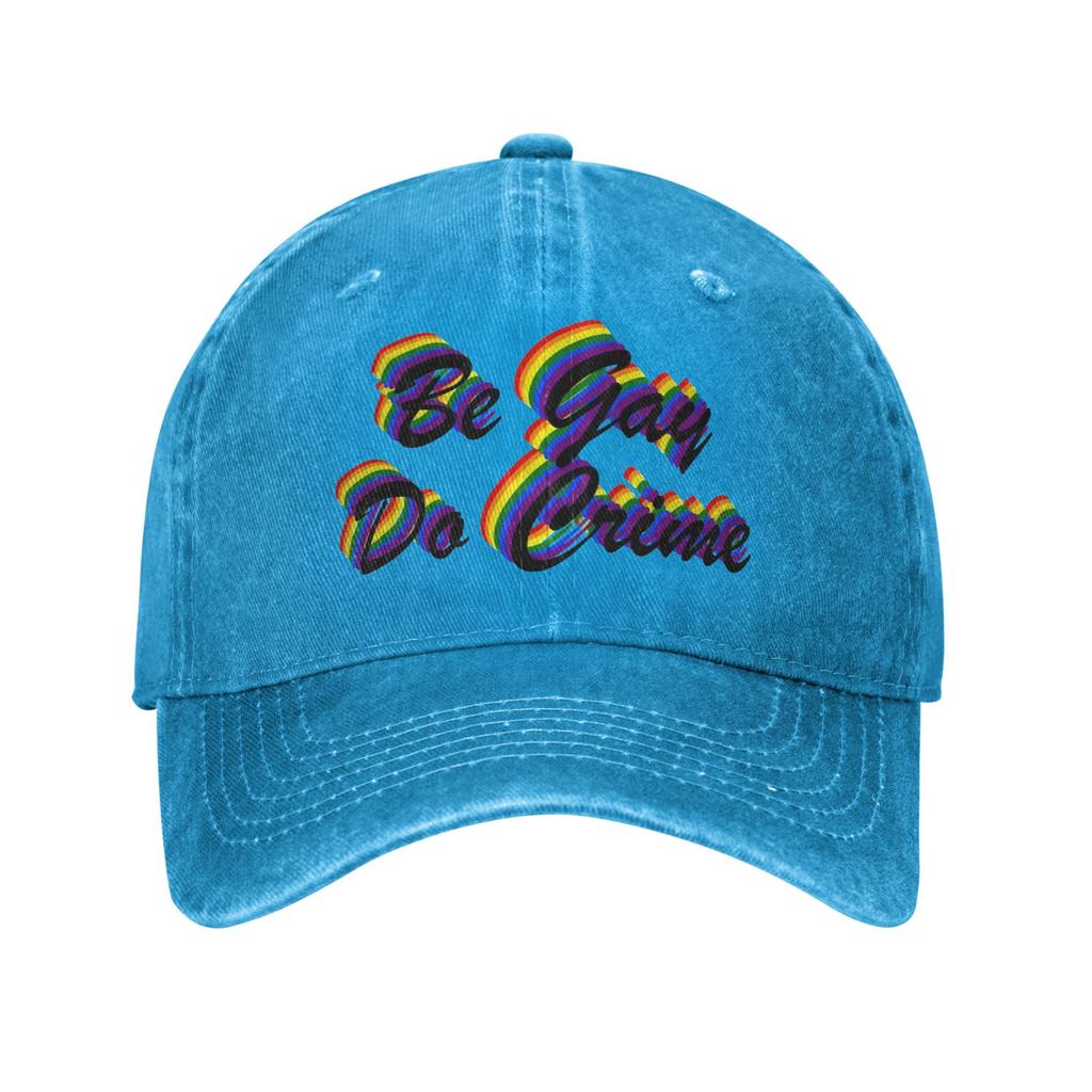 Be Gay Do Crime Multicolor Hat Peaked Womens Cap Word Art Black Personalized Visor Protection Hats