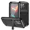 Ударопрочный бронированный чехол R-just для Iphone Air 17 16 15 14 Plus Pro Max Чехол-подставка Защита всего корпуса Силиконовая подкладка Металлический бампер