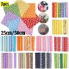 7x Cotton Fabric Bundles Squares Patchwork Quilting DIY Craft Material Scraps