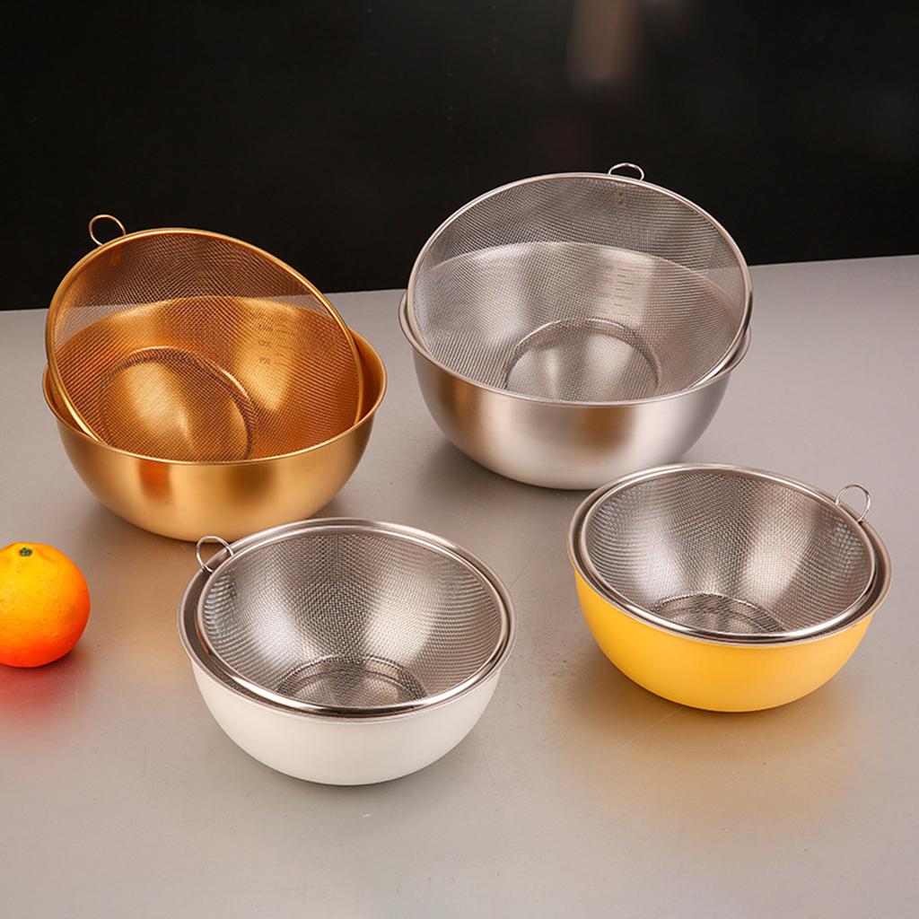 Дуршлаг из нержавеющей стали с миской для смешивания, многофункциональная кухонная корзина для мытья овощей, фруктов или слива макарон.