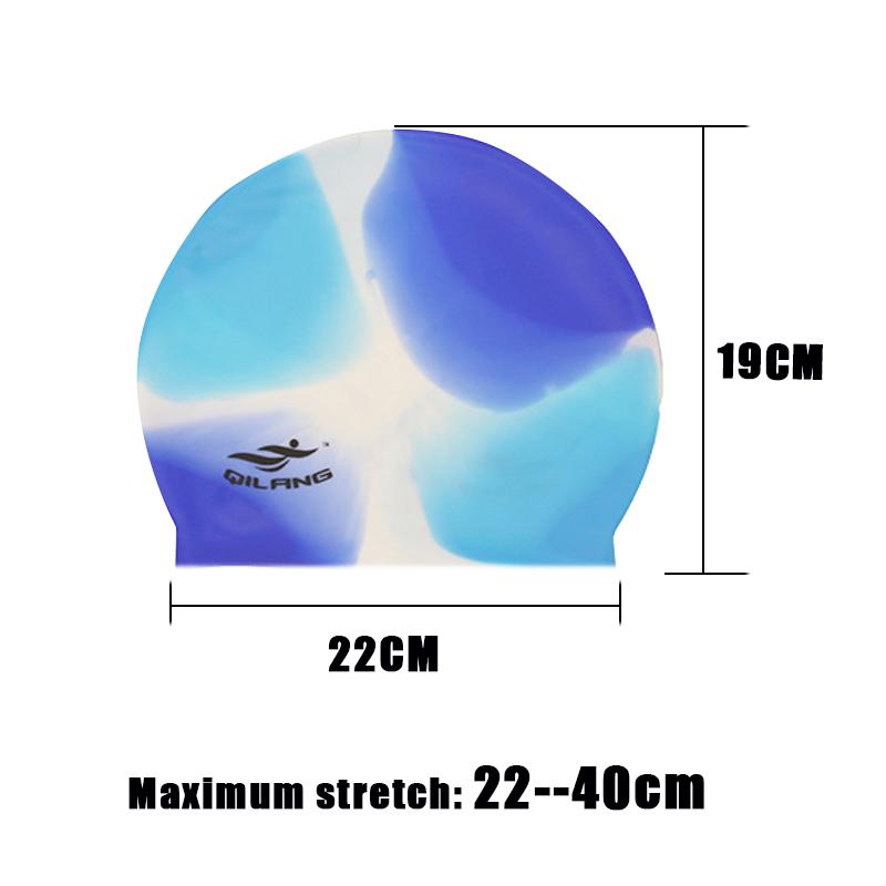 Силиконовая шапочка для плавания для взрослых, водонепроницаемая летняя шапочка для бассейна, эластичная защитная шапочка для ушей, длинные волосы, красочная шапочка для дайвинга