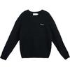 FW24 Однотонный свитер с принтом букв, с круглым вырезом и длинным рукавом, женский свитер, черный CY564-BLK