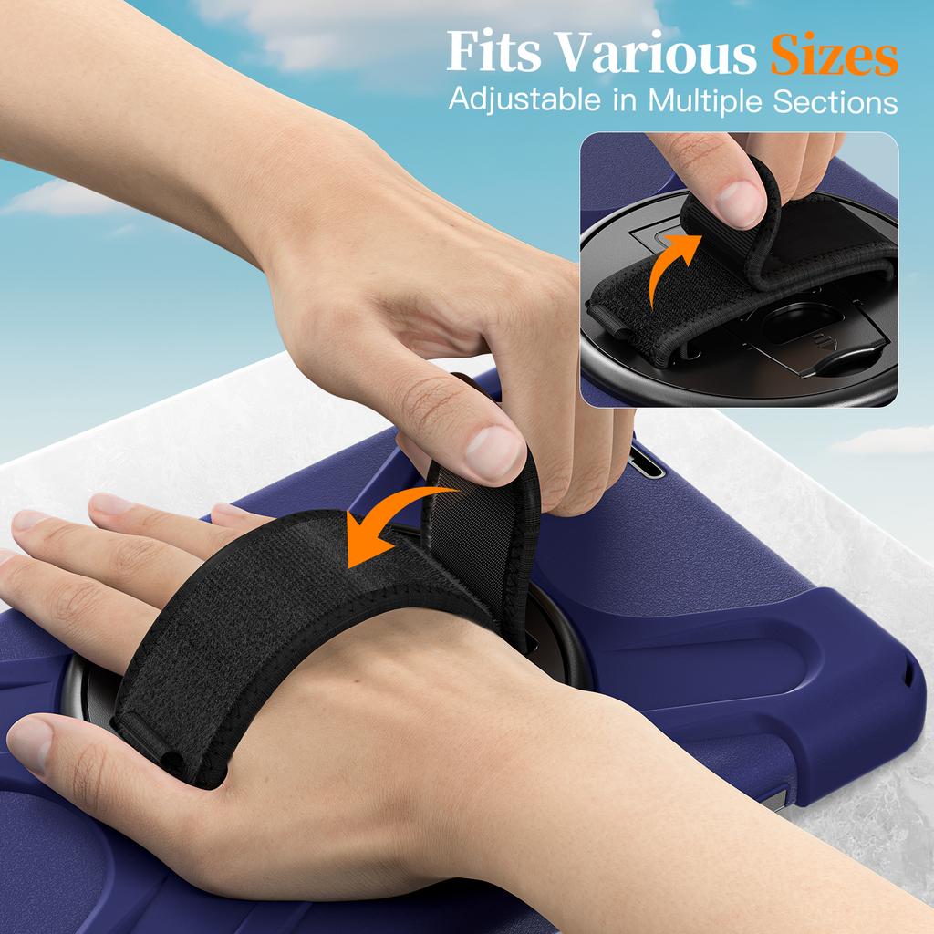 For Lenovo Tab K9/Tab One Kickstand Case TPU PC Silicone Tablet Cover with Shoulder Strap