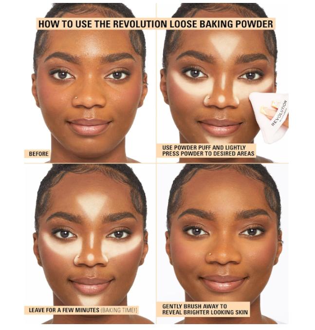 Makeup Revolution, Банановая рассыпчатая пудра, Фиксирующая пудра для макияжа Уменьшает блеск для средних и темных тонов кожи - 32 г