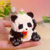 Hua Hua Panda Eating Bamboo Micro Blocks Kit Building Model, Cute Desk Decor & STEM Educational Toy Gift for Kids Animal Lovers
