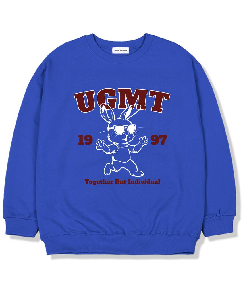 UNION GARMENTS Свободная толстовка с подкладкой из флиса 'Run Rabbit' Синяя