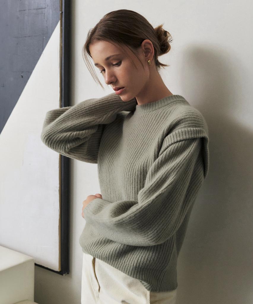 ARTID Merino Wool Sleeve Point Knit_Mint