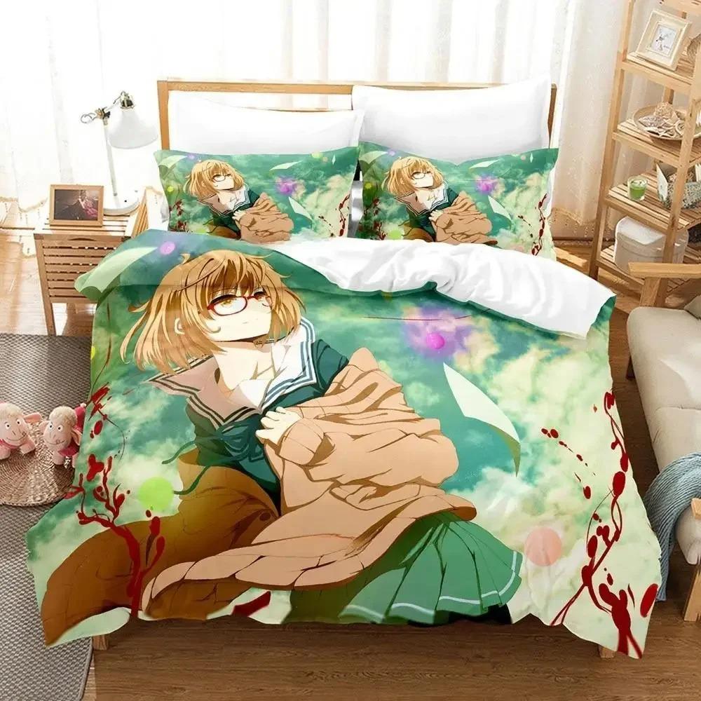 New Beyond the Boundary Bedding Set Cartoon Anime three-piece set Adult Kid Bedroom Duvet cover Sets 3D Kawaii Girl Home textile