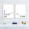 Минималистский подарок «Я люблю тебя, я знаю, что люблю» Печать на холсте Картина на стене Картины Романтическая цитата Плакат Декор для дома и спальни