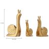 Snail Family Ceramic Finish Figures - Timeless Elegance for Home Décor | Handcrafted Detailing, Durable Ceramic Materials (Golden Set of 3 Pieces)