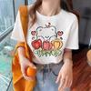 Women Summer Short Sleeve O Neck Fashion Cartoon Printed Pullover T Shirt Top