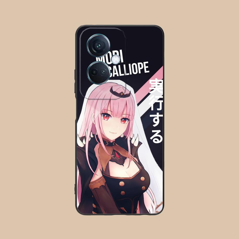 Матовый чехол для мобильного телефона из ТПУ с принтом Holo Mori Calliope для OPPO Reno 14 13 12 11 10 9 8 7 6 5 F T Pro 5G Цветная защитная крышка