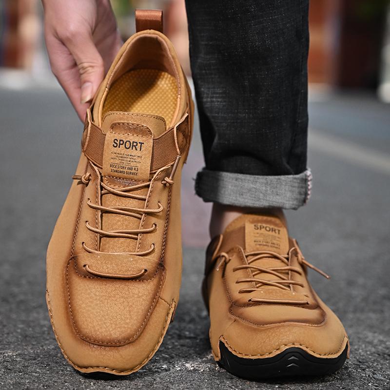 Кожаные туфли Пенни Мужские лоферы Слипоны Повседневная мужская обувь Комфортная обувь для вождения Мужская обувь на плоской подошве Прогулочная обувь Большой размер 48