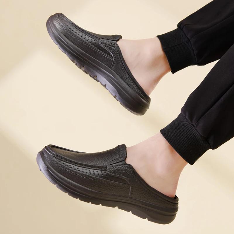 Summer Men Chef Shoes Anti Slip and Oil Proof Men's Work Shoes EVA Lazy Slippers Casual Trendy Slipper Garden Shoe Zapatillas