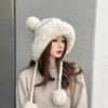 Вязаная шапка для женщин в зимней моде и универсальная теплая шапка Лей Фэн плюс бархат, милая шапка-медвежонок из шерсти с защитой ушей, зимняя шапка
