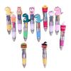 12Pcs Dinosaur Ballpoint Pen 4-Color-in-1 Pen Retractable Multicolor Pen for Student Reward Christmas Stocking Fillers