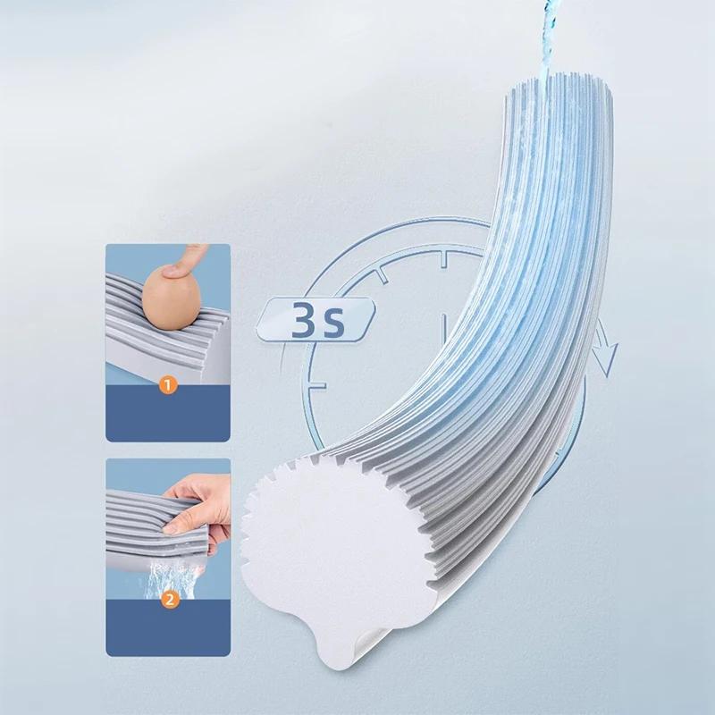 Sponge Mop System with Collapsible Mop Home Tile Floor Bathroom Cleaning Squeegee and Extendable Telescopic Long Handle