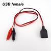 USB Alligator Clips Crocodile Wire Male Female To USB Tester Detector DC Voltage Ammeter Capacity Power Meter Monitor