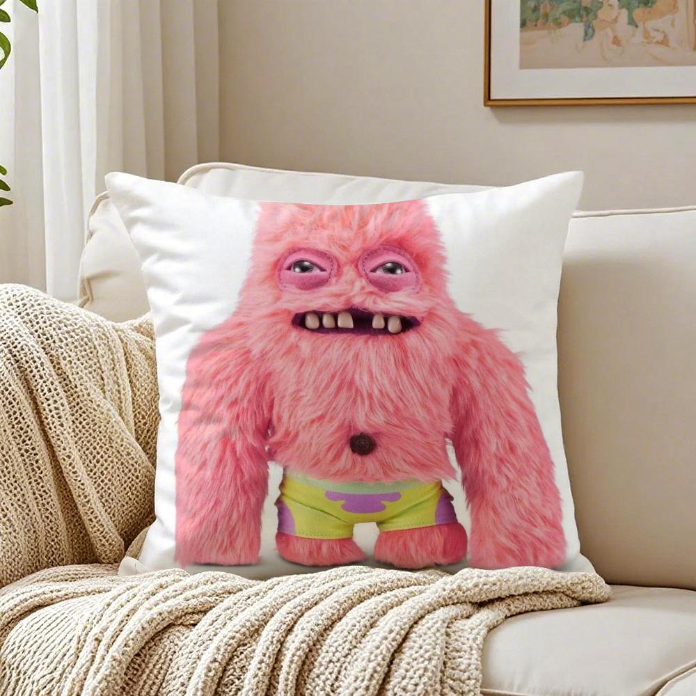 Weird Unique Toy FFuggler DDolls Cushion Cover Linen Pillowcase Soft  for Sofa Bed Home Room Decor