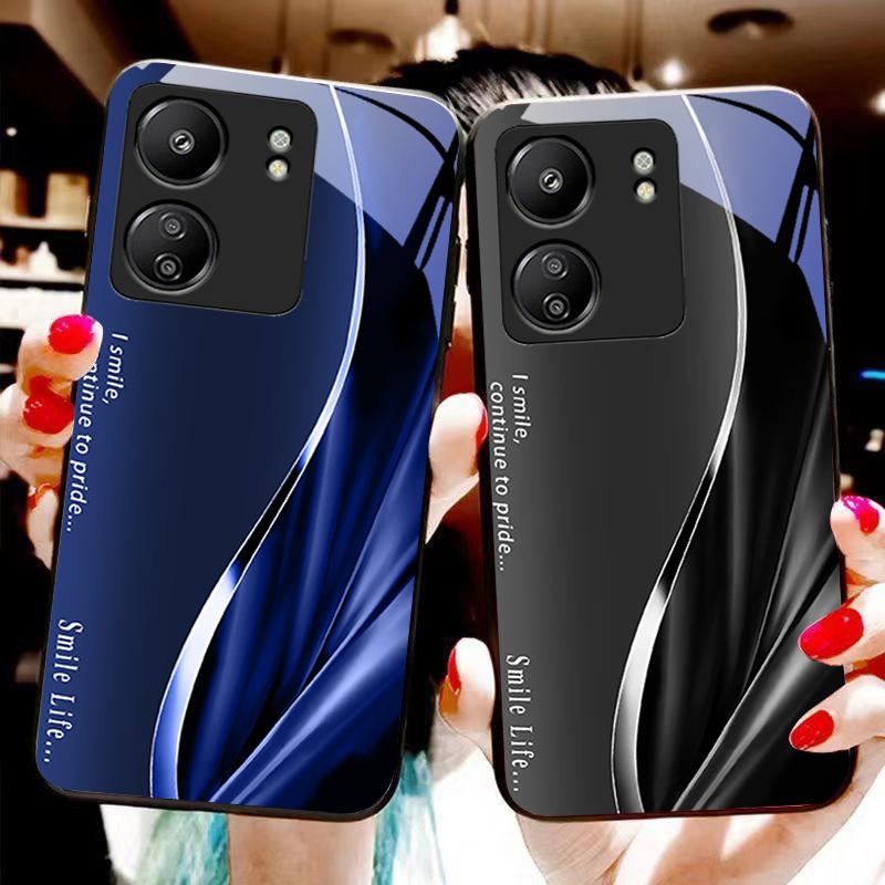 Новый Мягкий Коричнево-Красный Для Xiaomi Redmi 13C Note13 12 Pro Plus 5G Note 9 13T Pro POCO X6 F5 F6 Черный Закаленное Стекло Чехол для Телефона