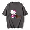 Summer Hello Kitty Cartoon Printed Short Sleeve Pure Cotton Tshirt Parentchild Outfit Classic Fashion Womens Tees Tops