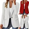 Women's Casual Long Sleeve Button Down Solid Color Lapel Cardigan  Jacket Temperament Jacket