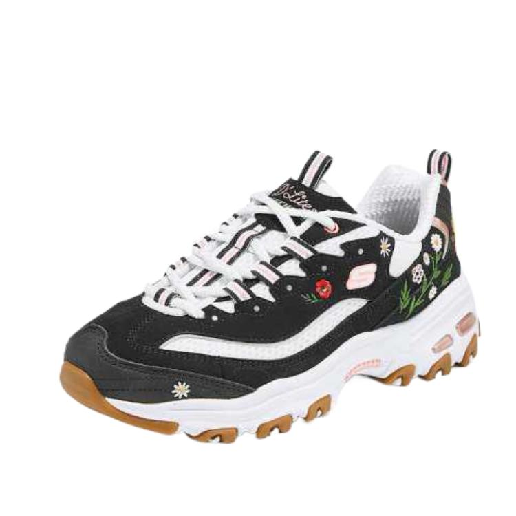 Skechers DLites Удобные Кроссовки- dad shoes Низкие с Круглым Носком Амортизирующие Женские 150553-BKW