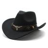 Winter Women 'S Men 'S Wool Hollow Western Cowboy Hat With Fashion Belt Gentleman Lady Jazz Cowgirl Toca Sombrero Cap