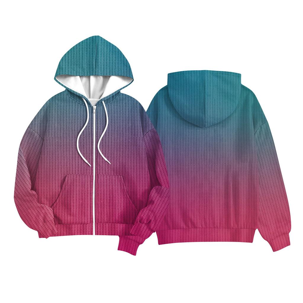 Детские Модные Куртки для Девочек и Мальчиков Повседневные Трикотажные Кардиганы с Длинным Рукавом и Капюшоном с Принтом