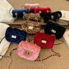 Stylish Velvet Mini Chain Shoulder Bag For Children Perfect For Daily Wear